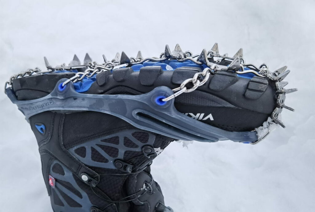 snowline chainsen pro XT im Schuhe Spikes Test